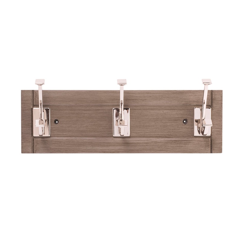 3 Coat & Hat Hook Rail 17-1/2 Inch Long