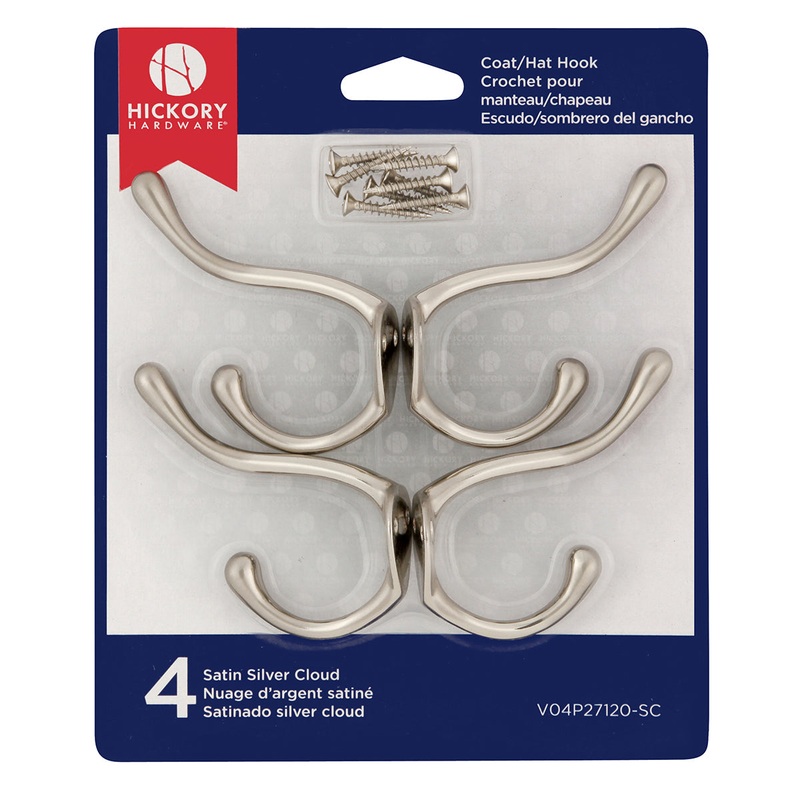 Coat Hook Double 5/8 Inch Center to Center (4 Pack)