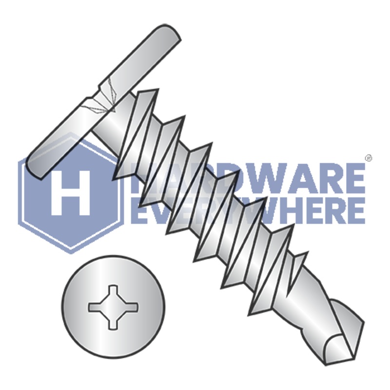 #10 x 1 1/2 SELF DRILLING SCREWS / Combo / Pancake Head / 18-8 Stainless / Plain