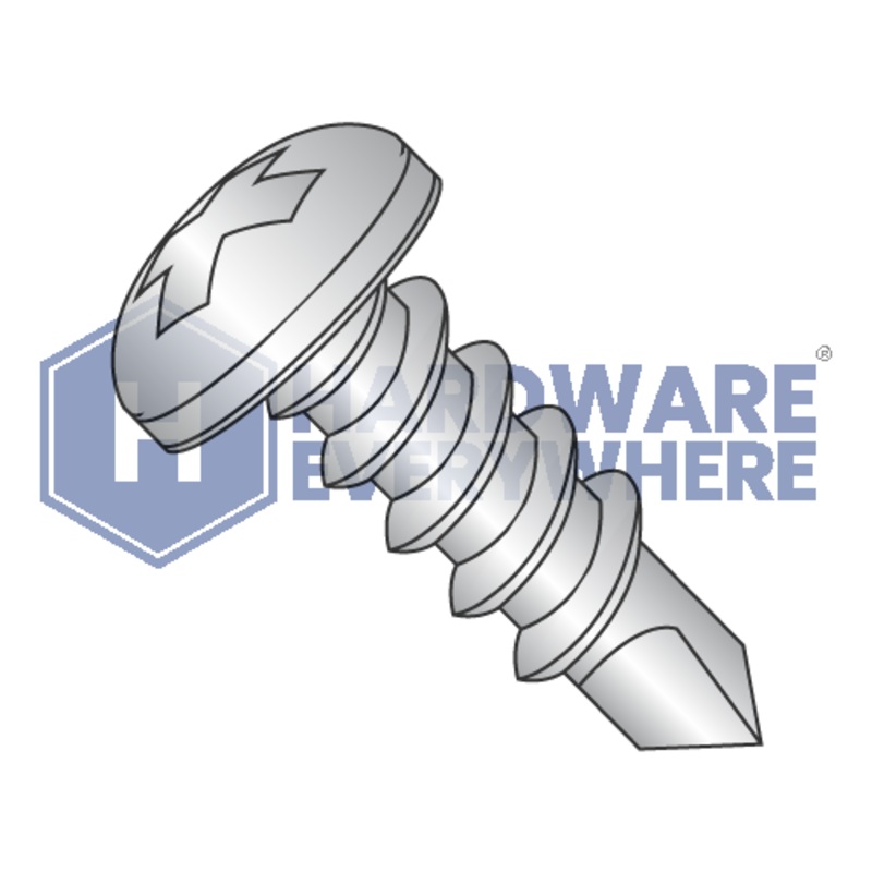 #10 x 1 1/2 SELF DRILLING SCREWS / Phillips / Pan Head / 18-8 Stainless / Plain