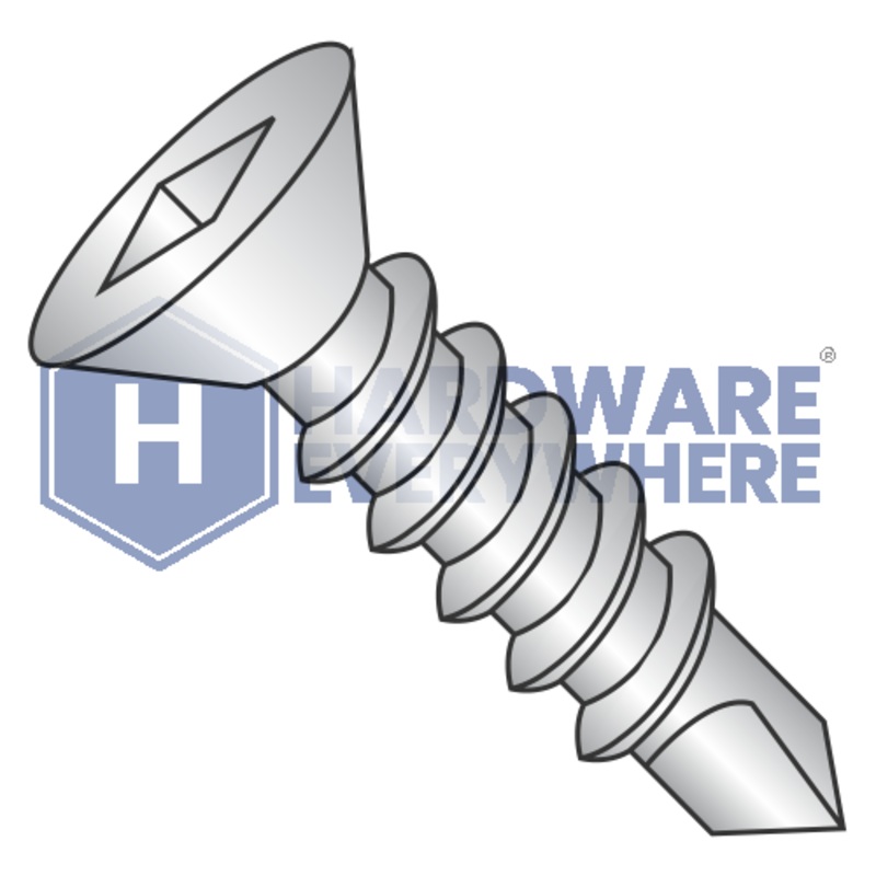 #10 x 1 1/2 SELF DRILLING SCREWS / Square / Flat Head / 18-8 Stainless / Plain