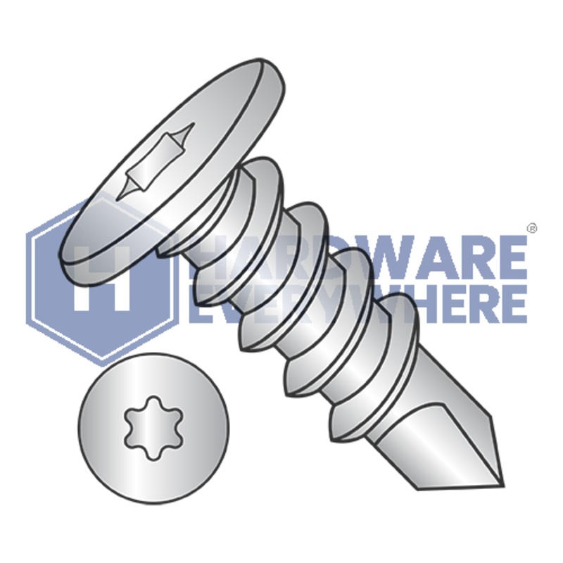#10 x 1 SELF DRILLING SCREWS / Torx / Pancake Head / 18-8 Stainless / Plain