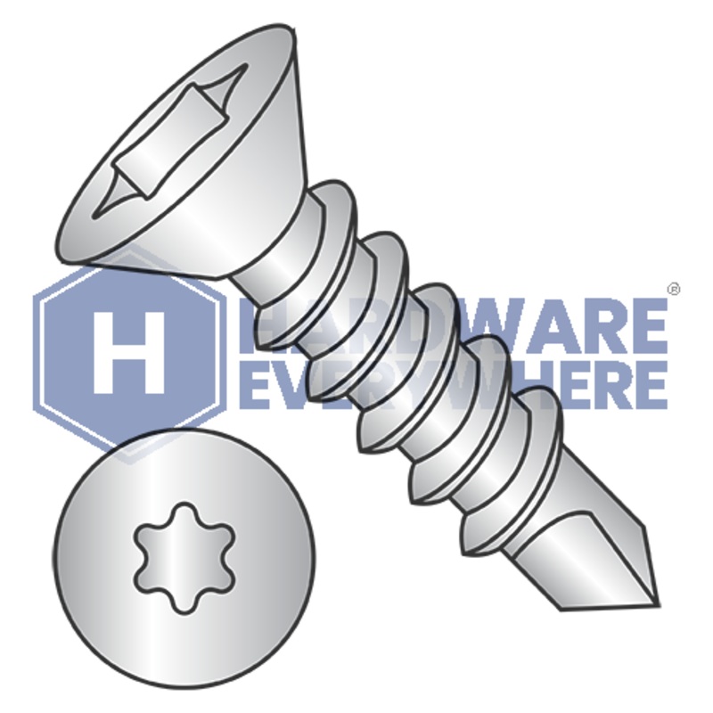 #10 x 1 1/2 SELF DRILLING SCREWS / Square / Flat Head / 410 Stainless / Plain FUL163378771853