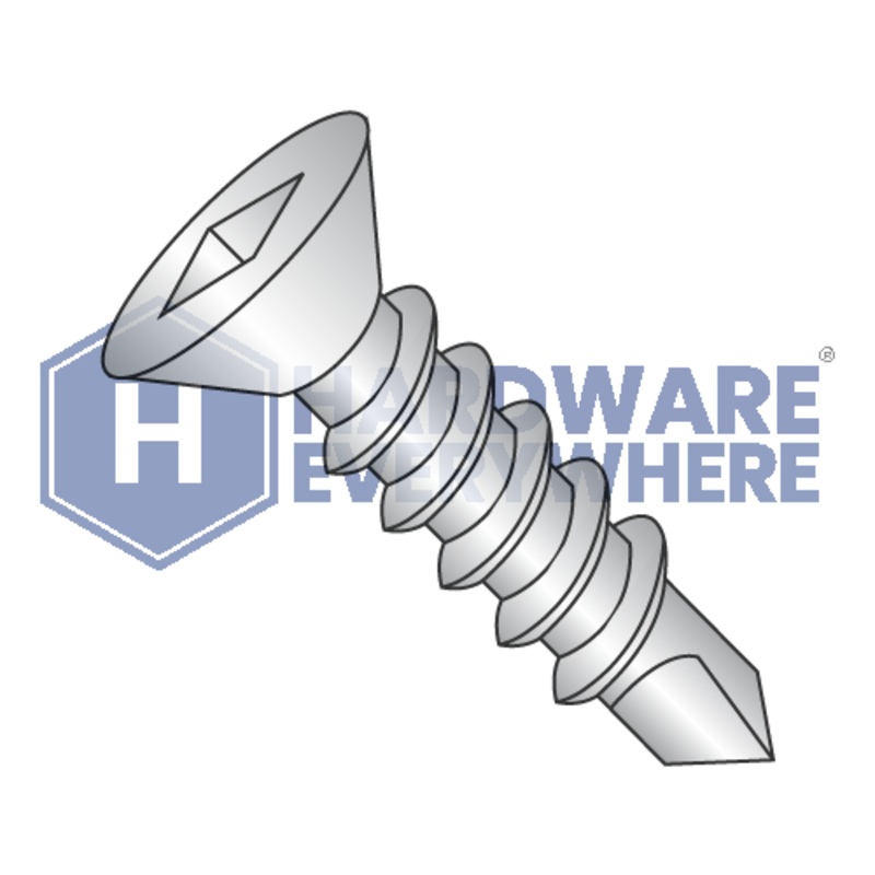#10 x 1 1/4 SELF DRILLING SCREWS / Square / Flat Head / 410 Stainless / Plain FUL163378771856