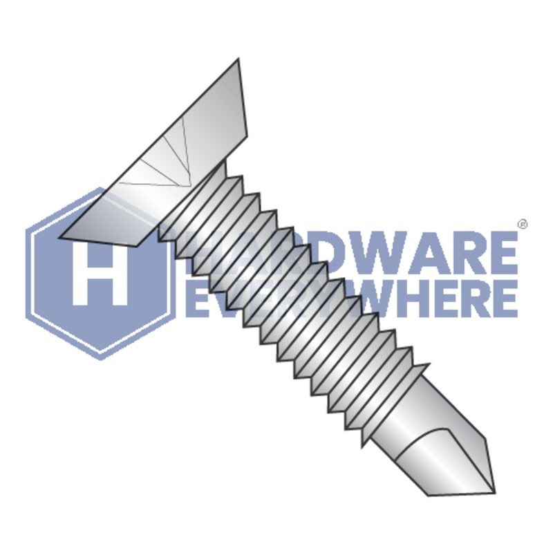 #10 x 1 SELF DRILLING SCREWS / Phillips / Flat Head Undercut / 410 Stainless / Plain FUL163378771845