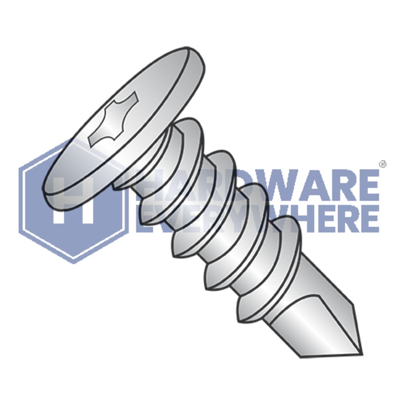 #10 x 1 1/2 SELF DRILLING SCREWS / Phillips / Pancake Head / 410 Stainless / Plain