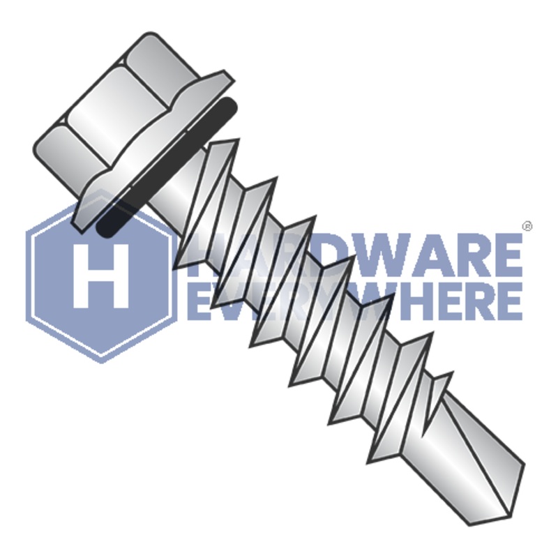 #10 x 1 1/2 SELF DRILLING SCREWS / Hex Washer Head / Steel / Zinc