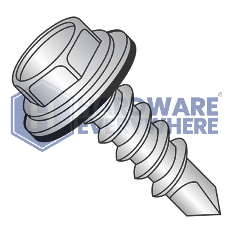 #10 x 1 1/2 SELF DRILLING SCREWS / Unslotted / Hex Washer Head / Steel / Coated 1000 Hour FUL163378771357