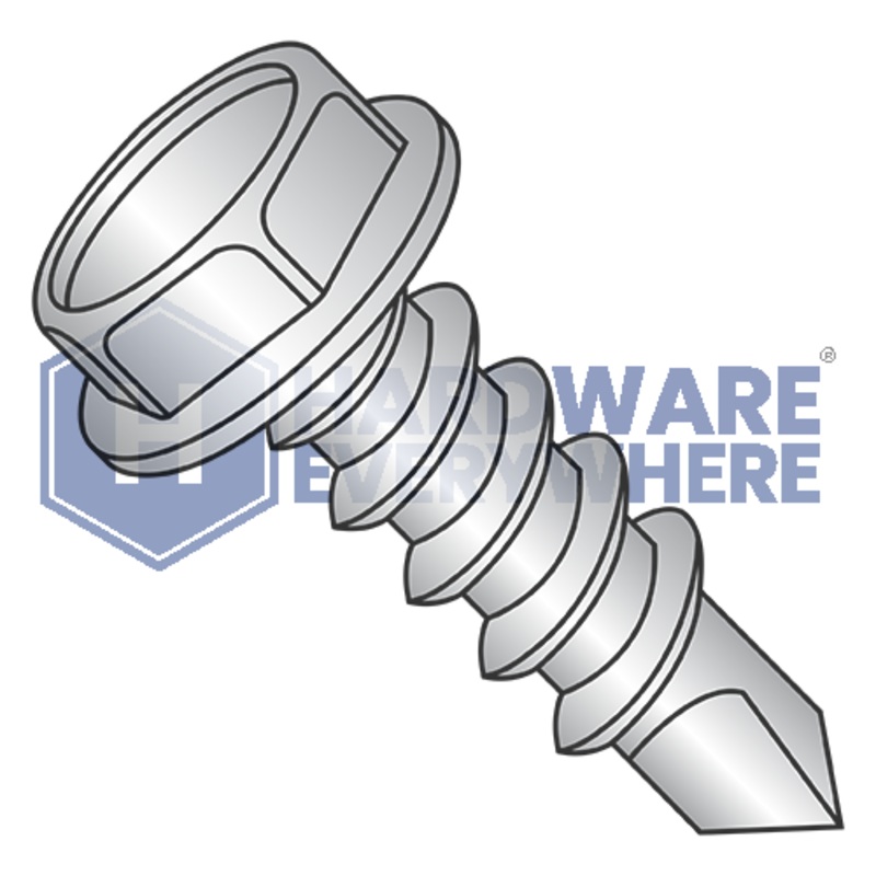 #10 x 1 1/2 SELF DRILLING SCREWS / Unslotted / Hex Washer Head / Steel / Coated 1000 Hour FUL163378771236