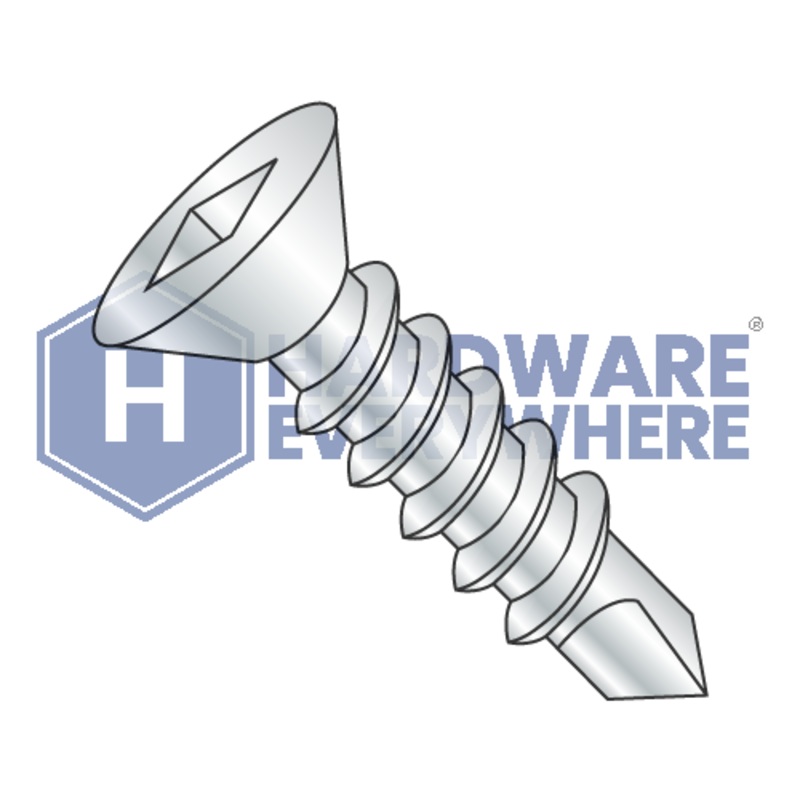 #10 x 1 1/2 SELF DRILLING SCREWS / Square / Flat Head / Steel / Zinc