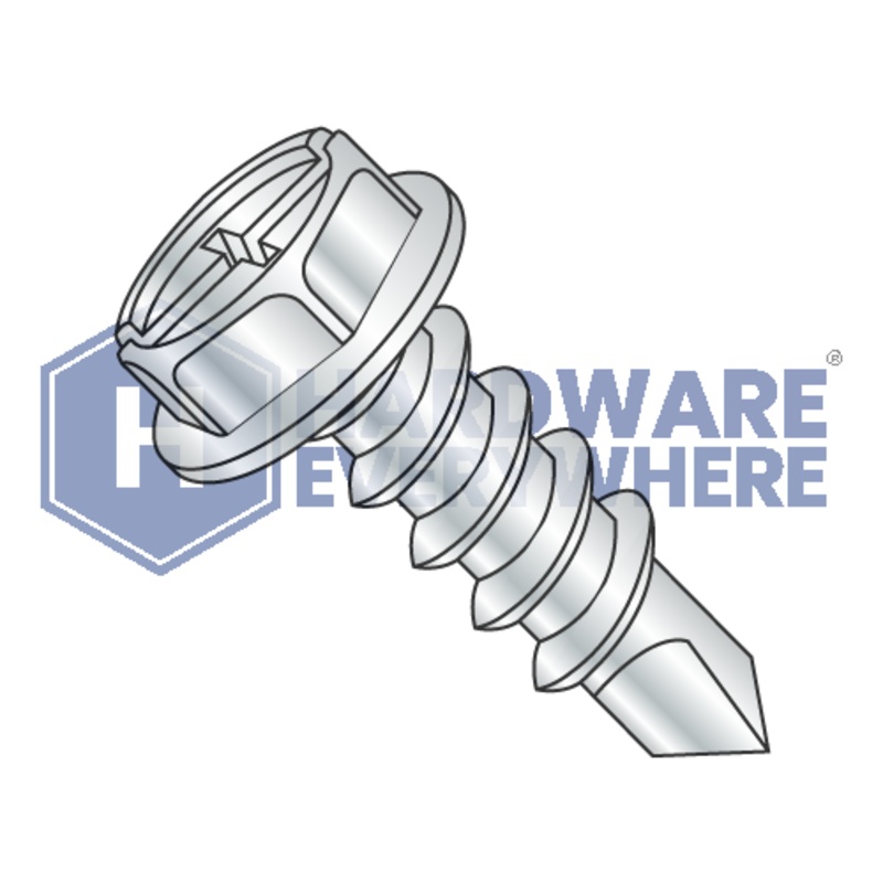 #10 x 1/2 SELF DRILLING SCREWS / Combo / Hex Washer Head / Steel / Zinc