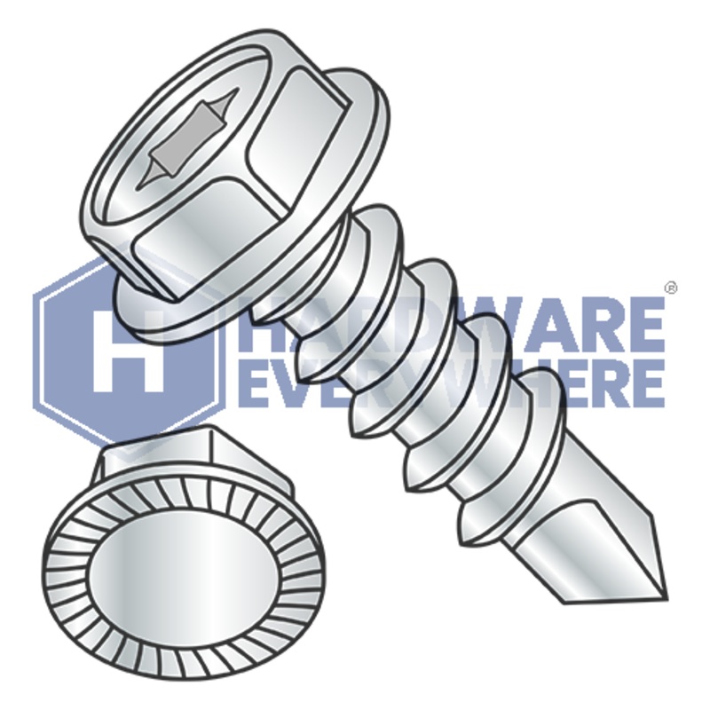 #10 x 1 SELF DRILLING SCREWS / Torx / Hex Washer Head / Steel / Zinc