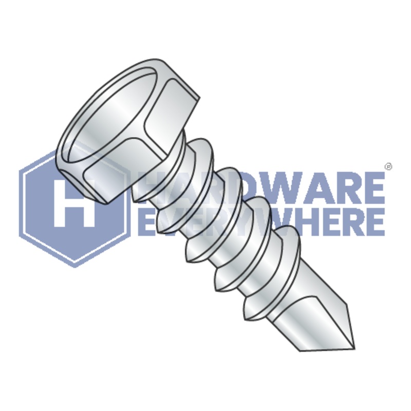 5/16 x 1 1/2 SELF DRILLING SCREWS / Unslotted / Hex Head / Steel / Zinc