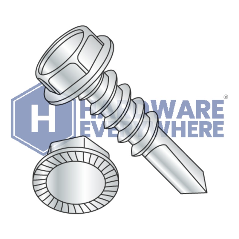5/16 x 3/4 SELF DRILLING SCREWS / Unslotted / Hex Washer Head / Steel / Zinc FUL163378770884