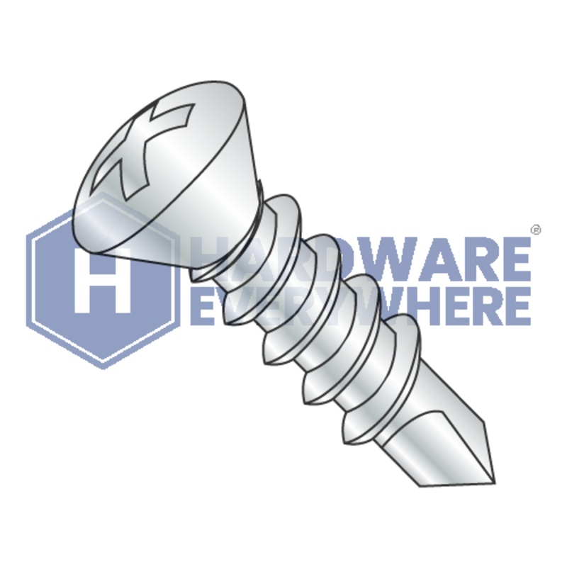 #10 x 1 1/2 SELF DRILLING SCREWS / Phillips / Oval Head / Steel / Zinc