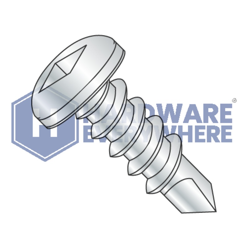 #10 x 1 1/2 SELF DRILLING SCREWS / Square / Pan Head / Steel / Zinc