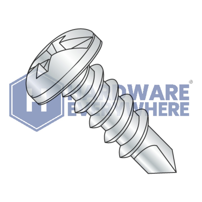#10 x 1 SELF DRILLING SCREWS / Combo / Pan Head / Steel / Zinc