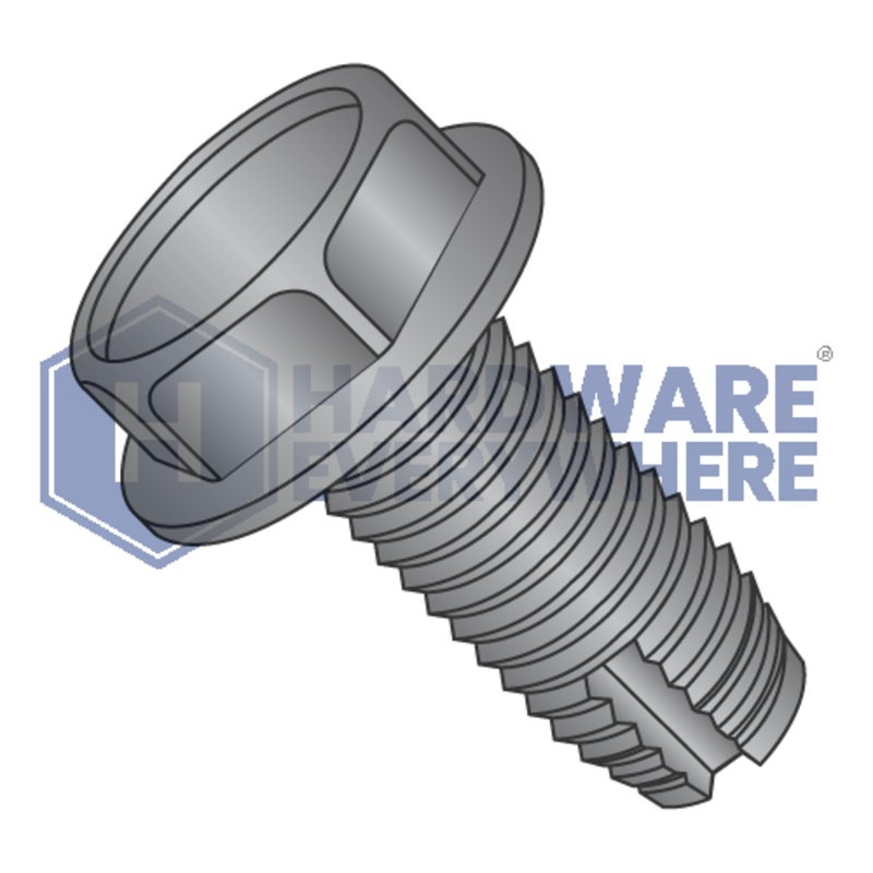 1/4-20 X 3/8 Thread Cutting Screws / Unslotted / Hex Washer Head / Steel / Black Oxide / Type 1