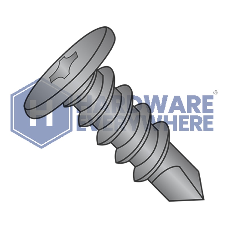 #10 x 1 1/2 SELF DRILLING SCREWS / Phillips / Pancake Head / Steel / Zinc