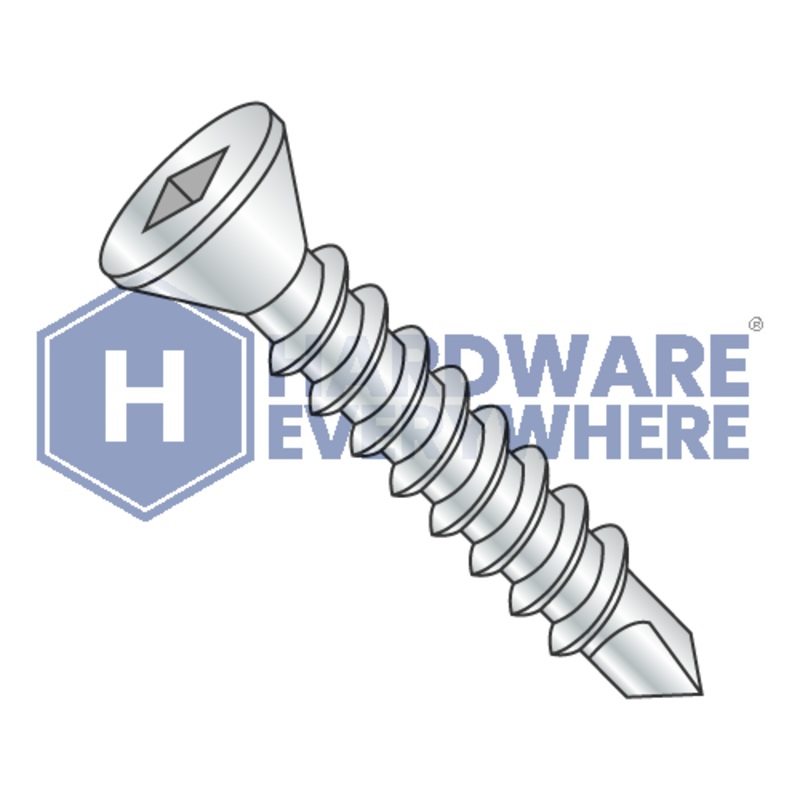 #10 x 1 SELF DRILLING SCREWS / Square / Trim Head / Steel / Zinc
