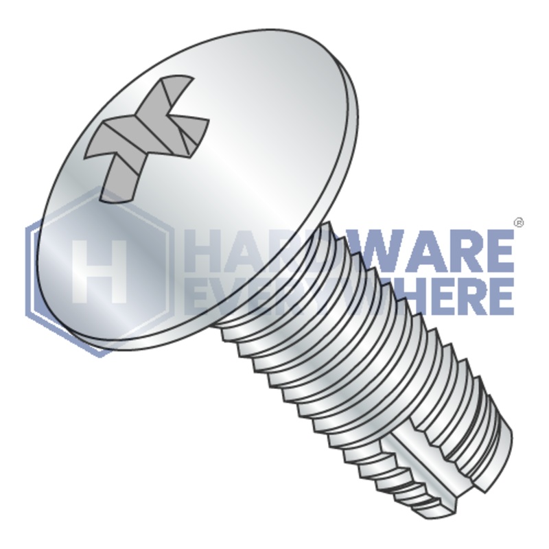 1/4-20 X 1 1/4 Thread Cutting Screws / Phillips / Truss Head / Steel / Zinc / Type 1