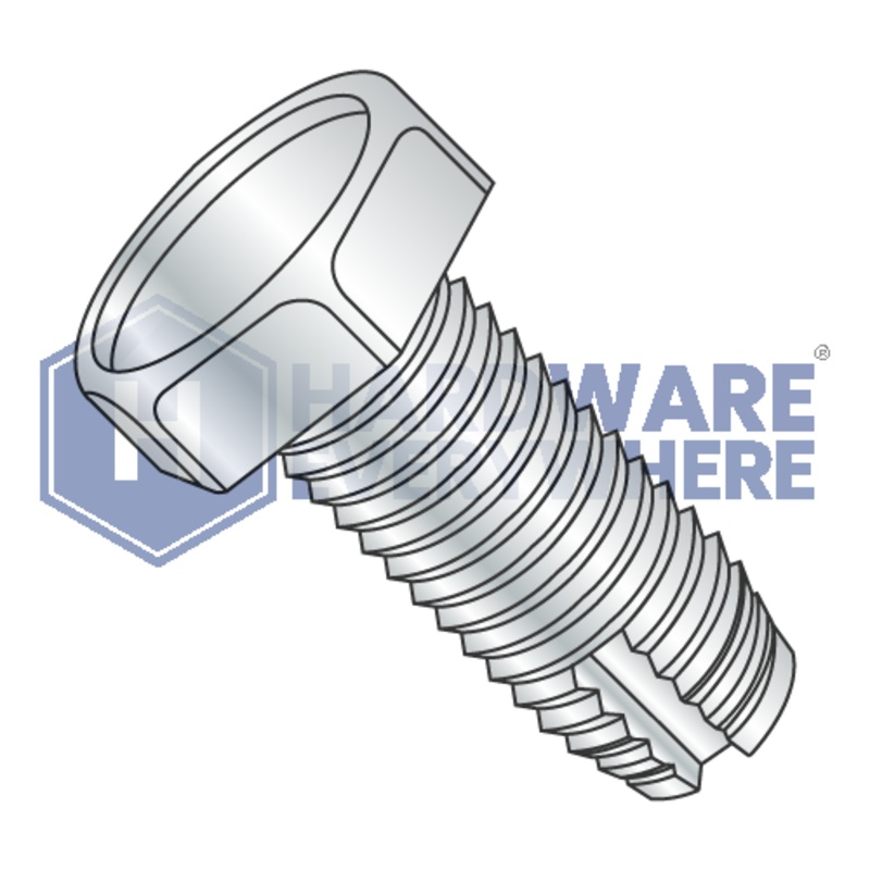 1/4-20 X 1/2 Thread Cutting Screws / Unslotted / Hex Head / Steel / Zinc / Type 1
