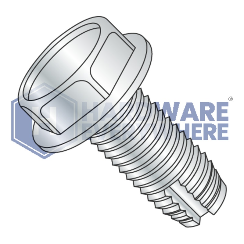 1/4-20 X 1/2 Thread Cutting Screws / Unslotted / Hex Washer Head / Steel / Zinc / Type 1