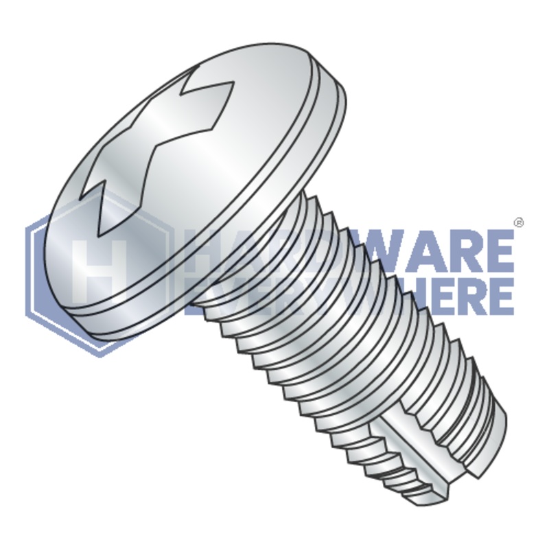 1/4-20 X 1 Thread Cutting Screws / Phillips / Pan Head / Steel / Zinc / Type 1