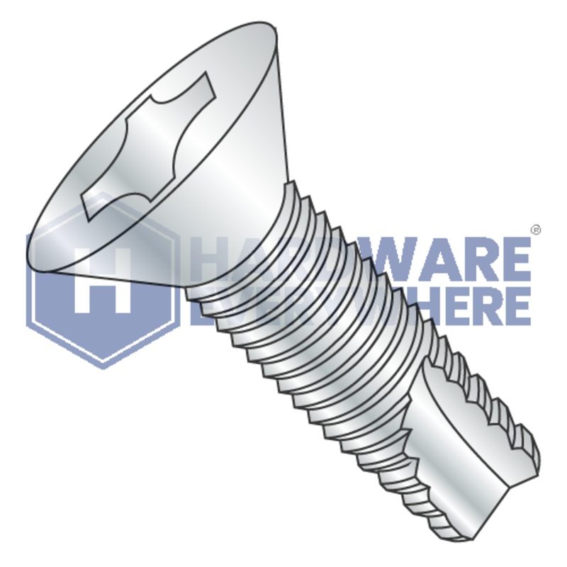 1/4-20 X 1 Thread Cutting Screws / Phillips / Flat Head / Steel / Zinc / Type 23