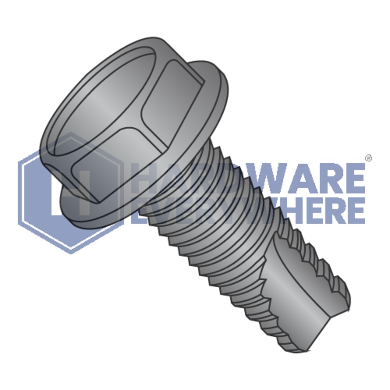 1/4-20 X 1 Thread Cutting Screws / Unslotted / Hex Washer Head / Steel / Black Oxide / Type 23