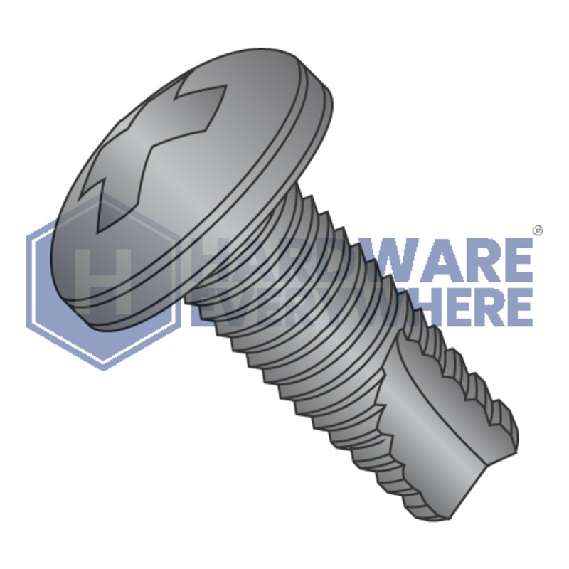 8-32 X 3/8 Thread Cutting Screws / Phillips / Pan Head / Steel / Black Zinc / Type 23