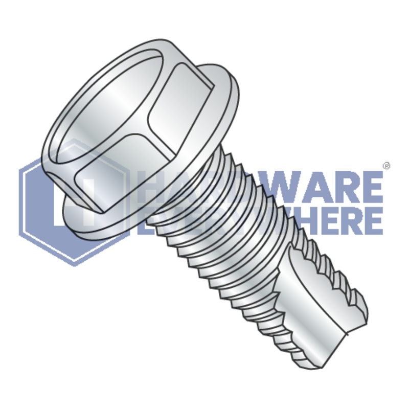 1/4-20 X 1 Thread Cutting Screws / Unslotted / Hex Washer Head / Steel / Zinc / Type 23