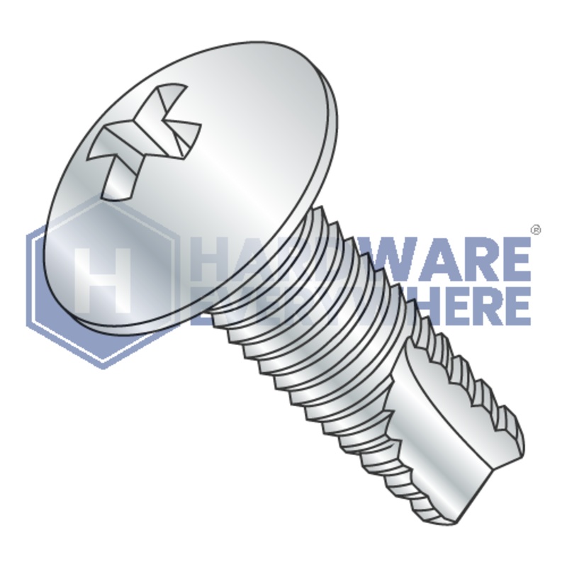 1/4-20 X 3/4 Thread Cutting Screws / Phillips / Truss Head / Steel / Zinc / Type 23