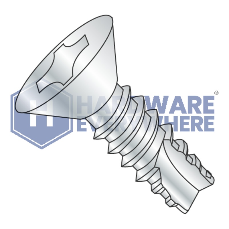 1/4-14 X 1 1/2 Thread Cutting Screws / Phillips / Flat Head / Steel / Zinc / Type 25