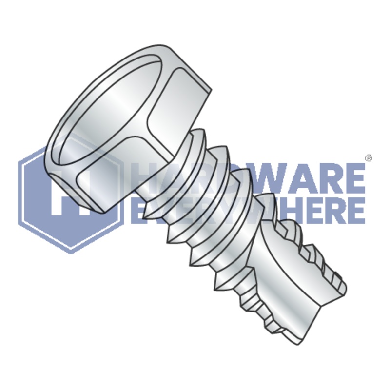 1/4-14 X 1 Thread Cutting Screws / Unslotted / Hex Head / Steel / Zinc / Type 25