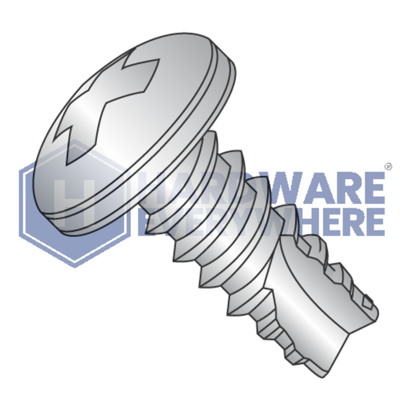 1/4-14 X 3/4 Thread Cutting Screws / Phillips / Pan Head / 18-8 Stainless / Plain / Type 25