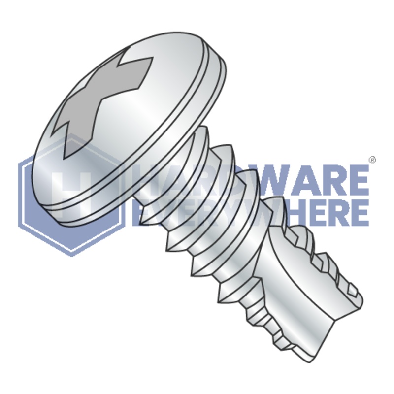 1/4-14 X 1 1/4 Thread Cutting Screws / Phillips / Pan Head / Steel / Zinc / Type 25