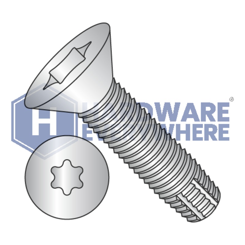 1/4-20 X 1 Thread Cutting Screws / Torx / Flat Head / 18-8 Stainless / Plain / Type F