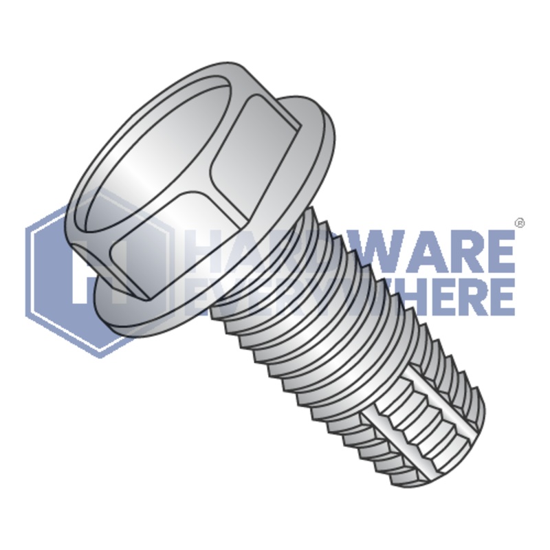 1/4-20 X 1 Thread Cutting Screws / Unslotted / Hex Washer Head / 18-8 Stainless / Plain / Type F