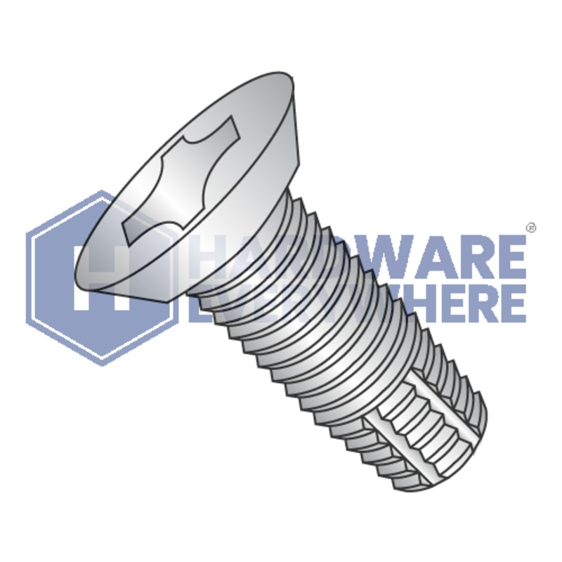 8-32 X 3/8 Thread Cutting Screws / Phillips / Flat Head Undercut / 410 Stainless / Plain / Type F