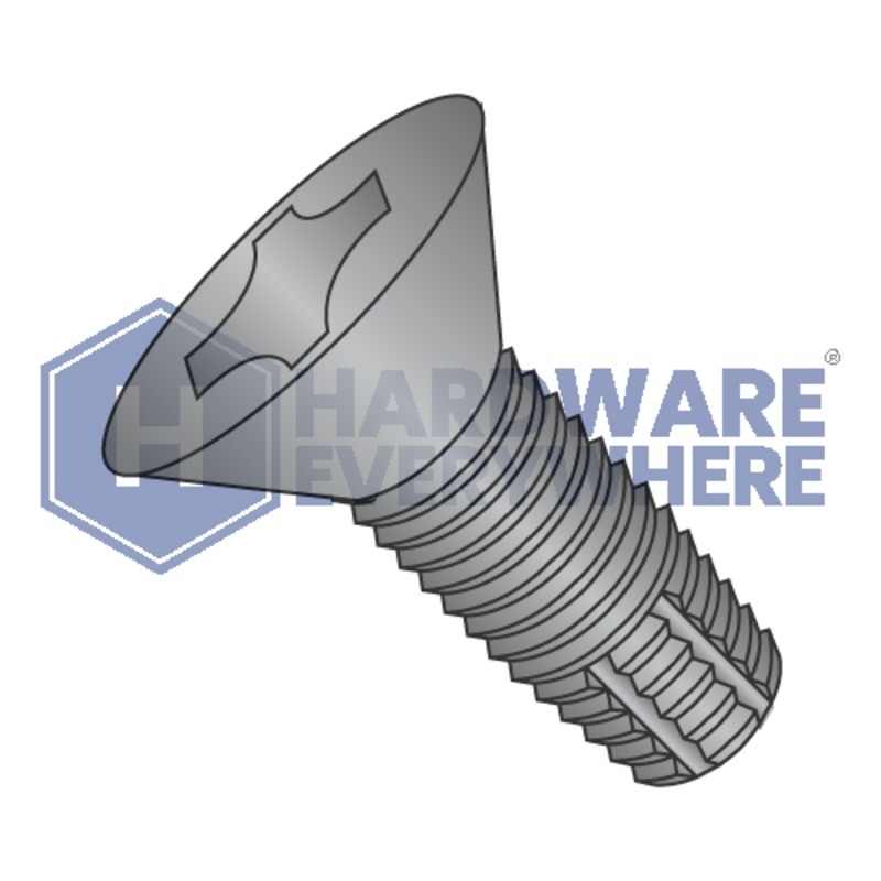 1/4-20 X 2 1/2 Thread Cutting Screws / Phillips / Flat Head / Steel / Black Oxide / Type F