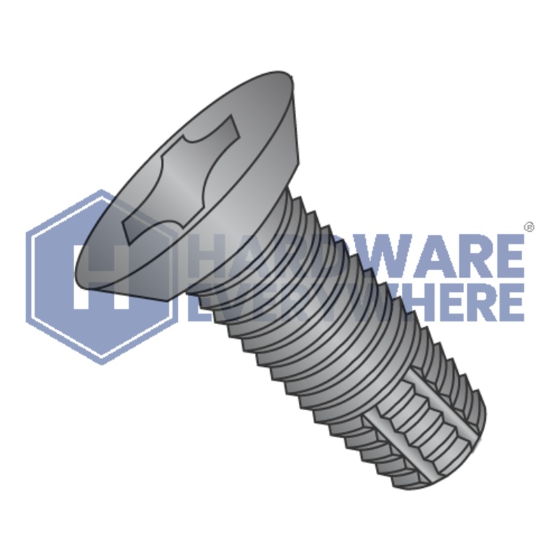 8-32 X 3/8 Thread Cutting Screws / Phillips / Flat Head Undercut / Steel / Black Oxide / Type F