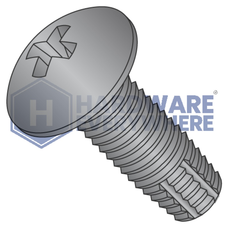 8-32 X 5/16 Thread Cutting Screws / Phillips / Truss Head / Steel / Black Oxide / Type F