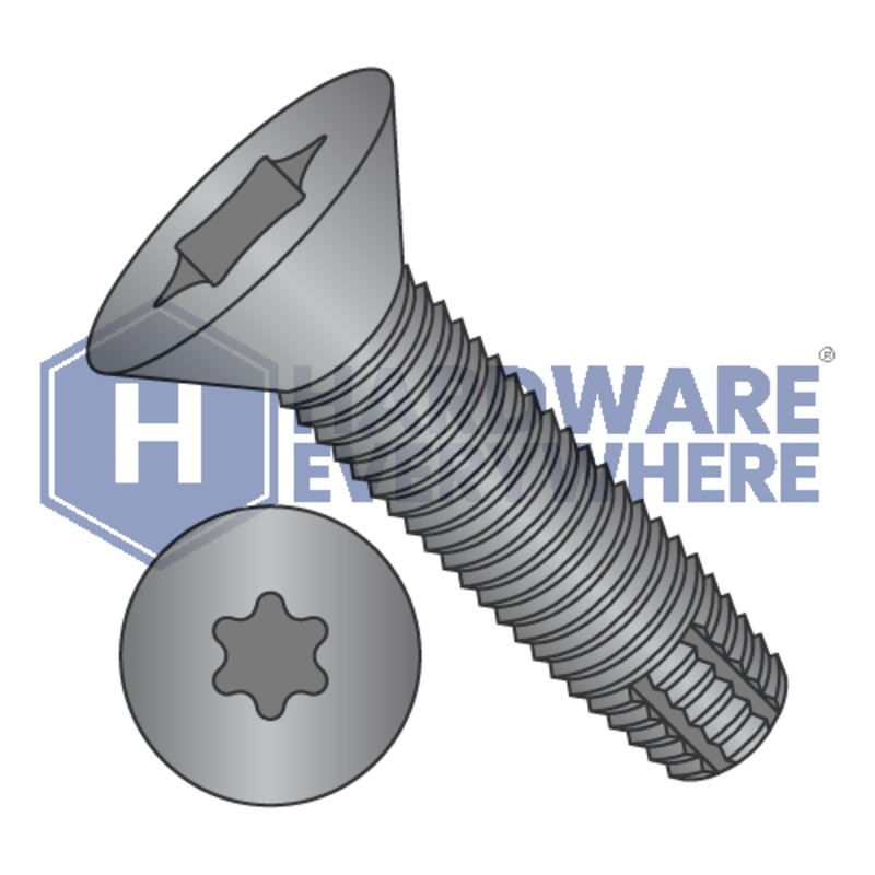 1/2-13 X 1 1/2 Thread Cutting Screws / Torx / Flat Head / Steel / Black Phosphate / Type F