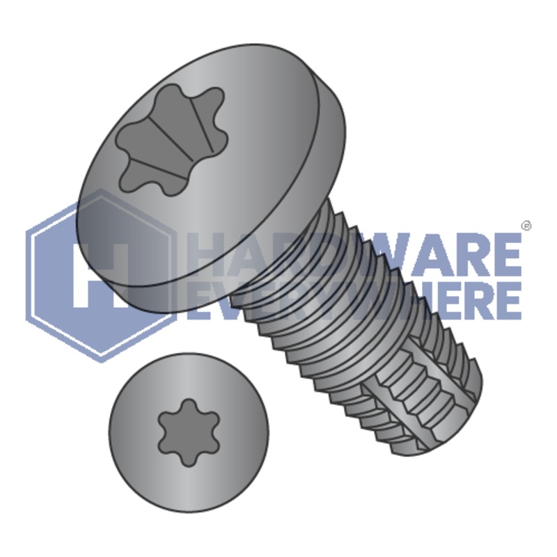 1/4-20 X 1/2 Thread Cutting Screws / Torx / Pan Head / Steel / Black Phosphate / Type F
