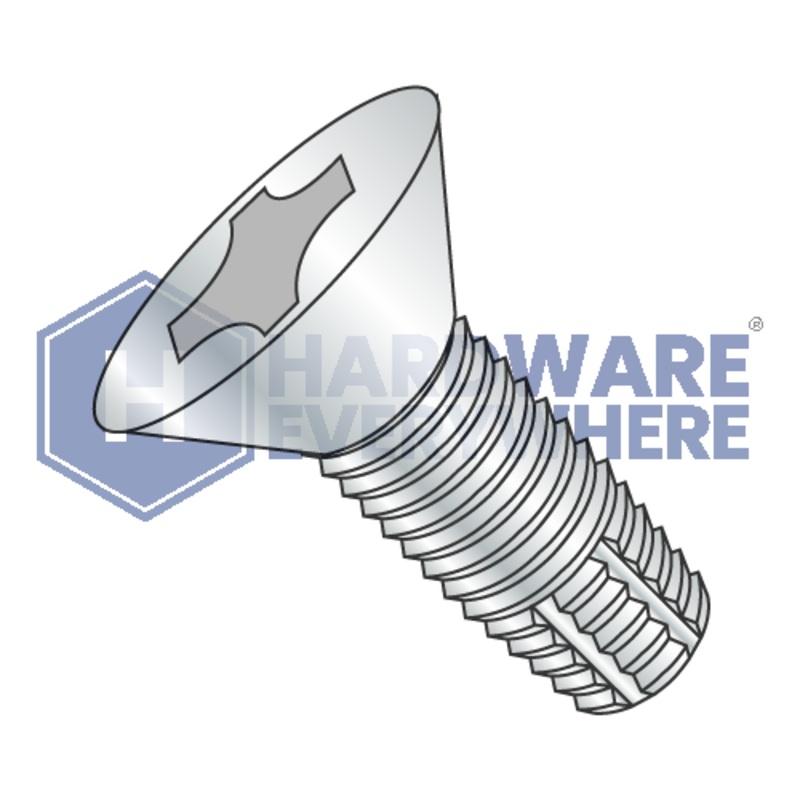 1/4-20 X 2 1/2 Thread Cutting Screws / Phillips / Flat Head / Steel / Zinc / Type F