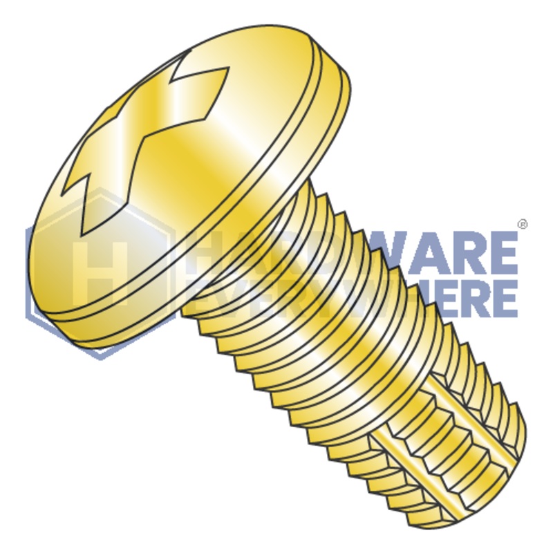 8-32 X 5/16 Thread Cutting Screws / Phillips / Pan Head / Steel / Yellow Zinc / Type F