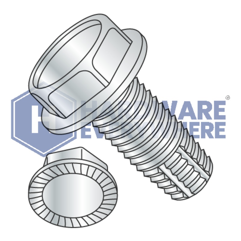 1/2-13 X 1 Thread Cutting Screws / Unslotted / Hex Washer Head / Steel / Zinc / Type F FUL163378761796