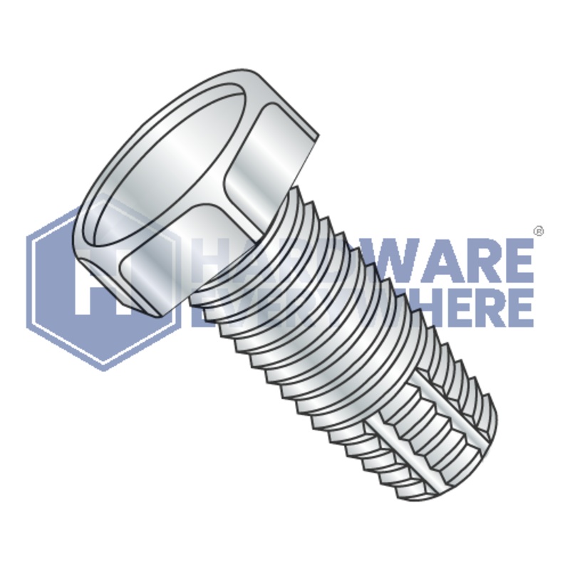 1/4-20 X 1/2 Thread Cutting Screws / Unslotted / Hex Head / Steel / Zinc / Type F