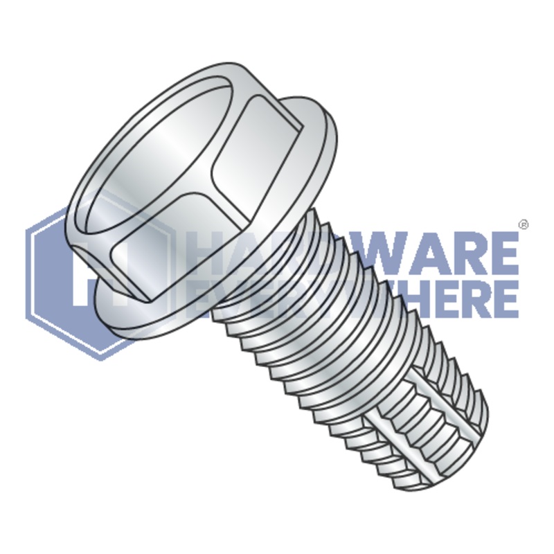 1/2-13 X 2 1/2 Thread Cutting Screws / Unslotted / Hex Washer Head / Steel / Zinc / Type F